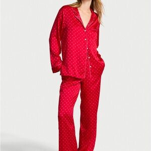 Victoria's Secret Red Satin Polka Dot Sleep Set